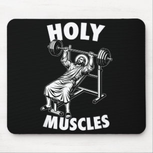 Tapis De Souris Jésus drôle muscles saints banc presse salle de sp
