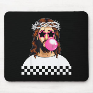 Tapis De Souris Jésus drôle qui souffle du bubble gum & qui porte