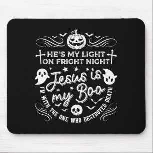 Tapis De Souris Jésus est mon Boo Halloween chrétien Citrouille Fa