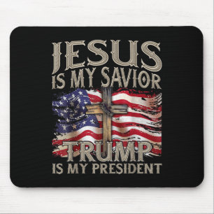 Tapis De Souris Jésus Est Mon Sauveur Trump Est Mon Président 2024