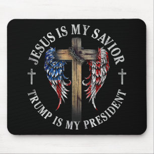 Tapis De Souris Jésus est mon sauveur Trump est mon président 2024