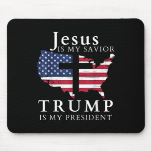 Tapis De Souris Jésus Est Mon Sauveur Trump Est Mon Président, Éta