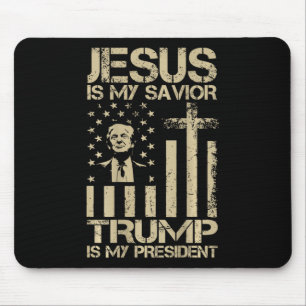 Tapis De Souris Jésus est mon sauveur Trump est mon président Trum