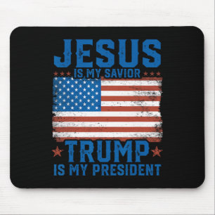 Tapis De Souris Jésus est mon sauveur Trump est mon président Trum