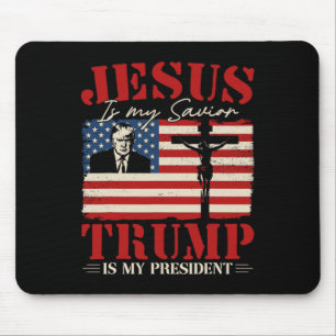 Tapis De Souris Jésus est mon sauveur Trump est mon président Trum