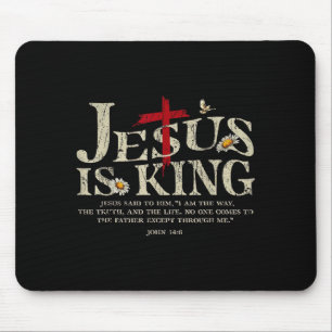 Tapis De Souris Jésus est roi verset biblique Jean 14_6 Dieu chrét