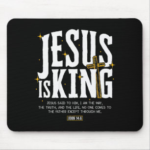 Tapis De Souris Jésus est roi verset biblique Jean 14_6 Dieu chrét