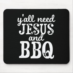 Tapis De Souris Jésus Et Barbecue Pour Les Amateurs De Barbecue Re