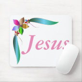 TAPIS DE SOURIS JÉSUS FLOWER RIBBON (Avec souris)