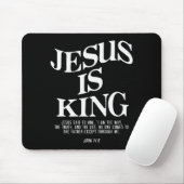Tapis De Souris Jesus Is King John Bible Verse Christian Religious (Avec souris)