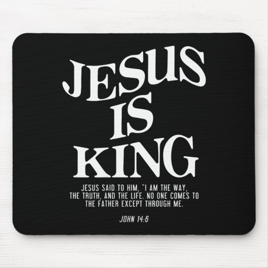 Tapis De Souris Jesus Is King John Bible Verse Christian Religious (Devant)