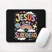 Tapis De Souris Jesus Is My Superhero  (Avec souris)
