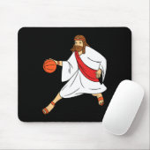 Tapis De Souris Jésus Jouant au basket-ball 1 (Avec souris)