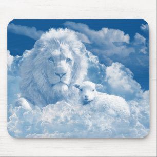 TAPIS DE SOURIS JÉSUS L'AGNEAU ET JÉSUS LE LION