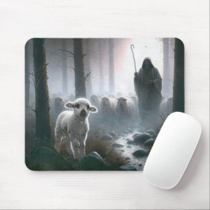 Tapis De Souris Jésus le Bon Berger sauvant une brebis perdue