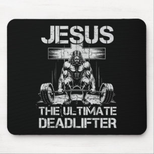 Tapis De Souris Jésus Le Travail Ultime de Deadlifter Gym Drôle Ch