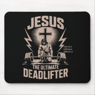 Tapis De Souris Jésus l'haltérophile ultime drôle gym chrétien 