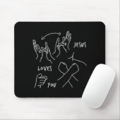 Tapis De Souris Jesus Loves You Asl Sign Language Christian (Avec souris)