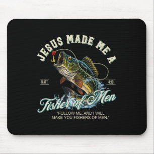 Tapis De Souris Jésus m'a fait un pêcheur d'hommes Pêcheur de pois