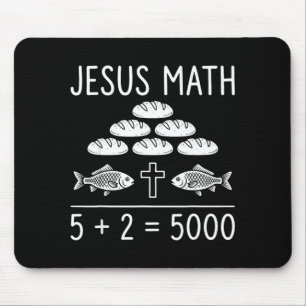 Tapis De Souris Jésus maths 2 poissons 5 pains nourrit les 5000 bi