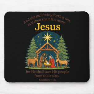 Tapis De Souris Jésus Nativité Chrétien Noël Bible Pjs Tout-Petit