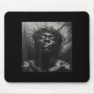 Tapis De Souris Jésus noir fume, Christianisme, Église, Christ,