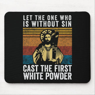 Tapis De Souris Jésus poudre blanche Ski drôle Snowboard Retro