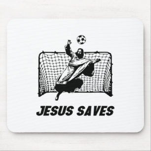 Tapis De Souris Jésus Sauve Jésus Sauvé But de Football Gardien de
