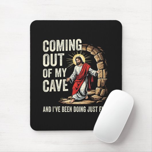 Tapis De Souris Jésus sortant de ma grotte (Avec souris)