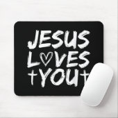 Tapis De Souris Jésus t'aime, Jésus (Avec souris)