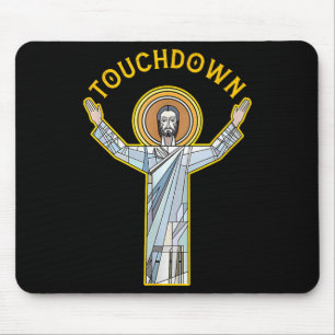 Tapis De Souris Jesus Touchdown Amusement Citation de foi chrétien