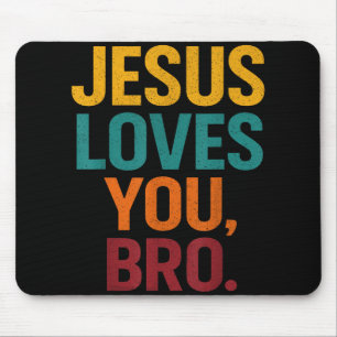 Tapis De Souris Jésus Vous Aime Bro Amusant Jeune Chrétienne Garço