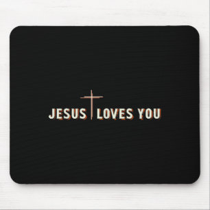 Tapis De Souris Jésus Vous Aime Croix Dieu Graphique Chrétien