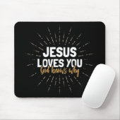 Tapis De Souris Jésus Vous Aime - Dieu Sait Pourquoi Mouse Pad (Avec souris)