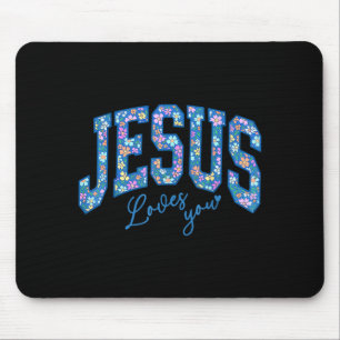 Tapis De Souris Jésus vous aime, Église chrétienne Dieu Bible Foi