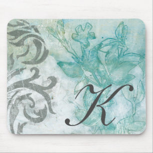 Tapis De Souris Jet II de fleur du monogramme