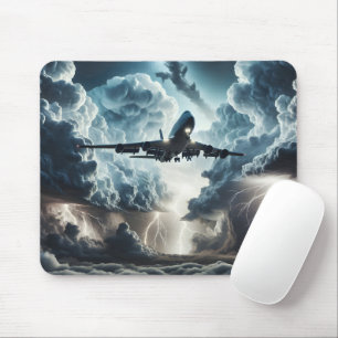 Tapis De Souris Jet volant à travers une tempête