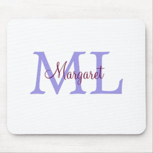 Tapis De Souris jeté simple minimal ajouter nom monogramme rose ro