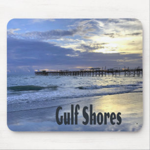 Tapis De Souris Jetée de Gulf Shores Alabama au lever du soleil su