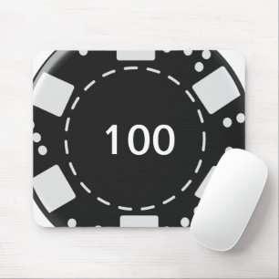 Tapis De Souris Jeton de poker noir