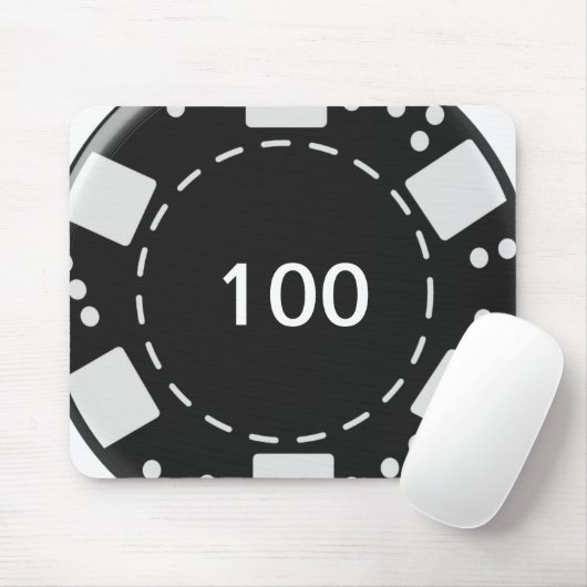 Tapis De Souris Jeton de poker noir (Avec souris)
