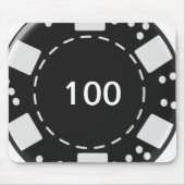 Tapis De Souris Jeton de poker noir (Devant)