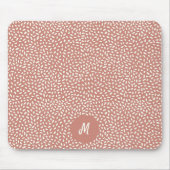 Tapis De Souris Jeu Abstrait de Points Blancs Monogramme Marron (Devant)