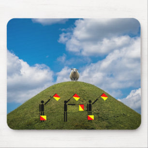 Tapis De Souris Jeu-concours de sémaphore de drapeau - brebis