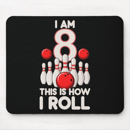 Tapis De Souris Jeu de Bowling 8 ans 8e anniversaire C'est comment (Devant)