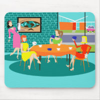 Jeu de cartes rétro féminin hebdomadaire Mousepad