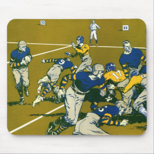 Tapis De Souris Jeu de football sportif vintage, équipes or contre