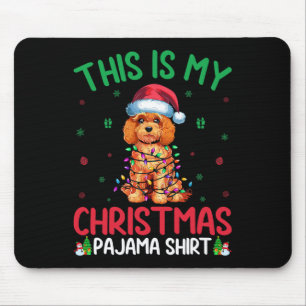 Tapis De Souris Jeu de Noël de Chien de Père Noël Apooon pâle Paj