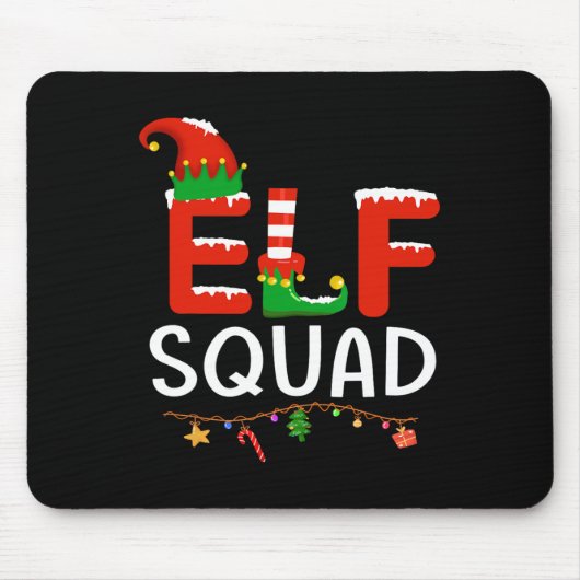 Tapis De Souris Jeu de Noël de famille des elfes (Devant)