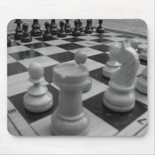 Tapis De Souris Jeu d'échecs B&W